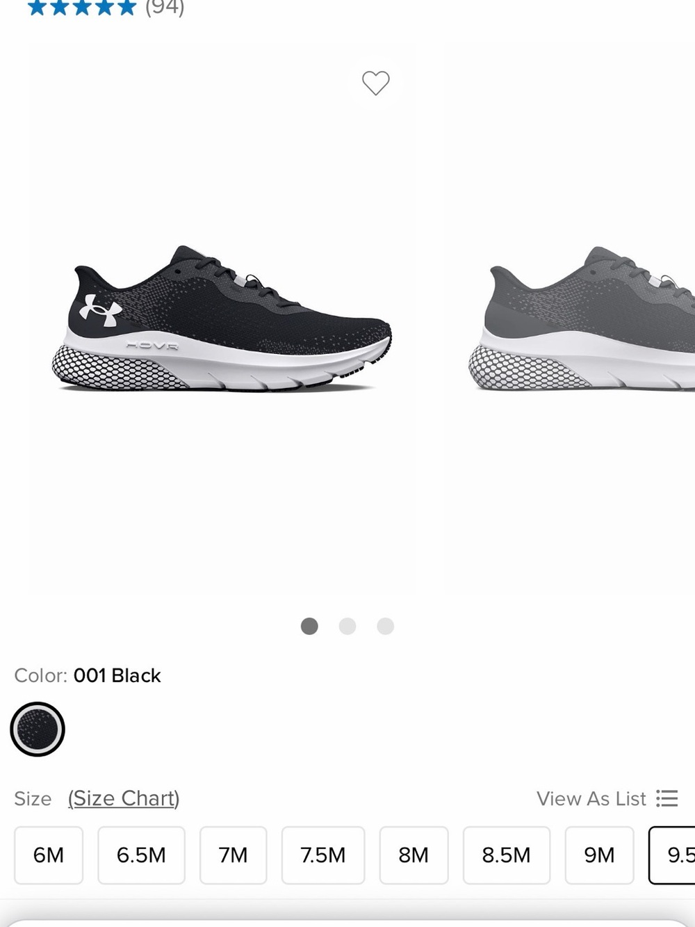 Under Armour Black & White HOVR Low-Profile Running Shoe - Picture 3 of 8